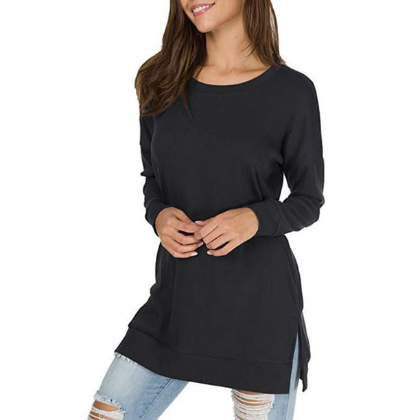 ANJUNIE Womens Print Long Sleeve T-Shirt Pullover Top Tunic Blouse Loose Long Loose Tee ANJUNIE Womens Print Long Sleeve T-Shirt Pullover Top Tunic Blouse Loose Long Loose Tee
